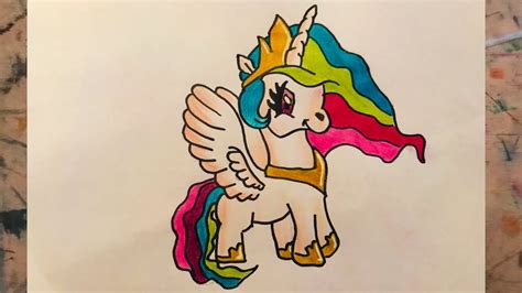gökkuşağı unicorn çizimi
